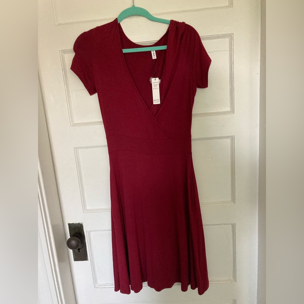 Elegant Red V-Neck Dress